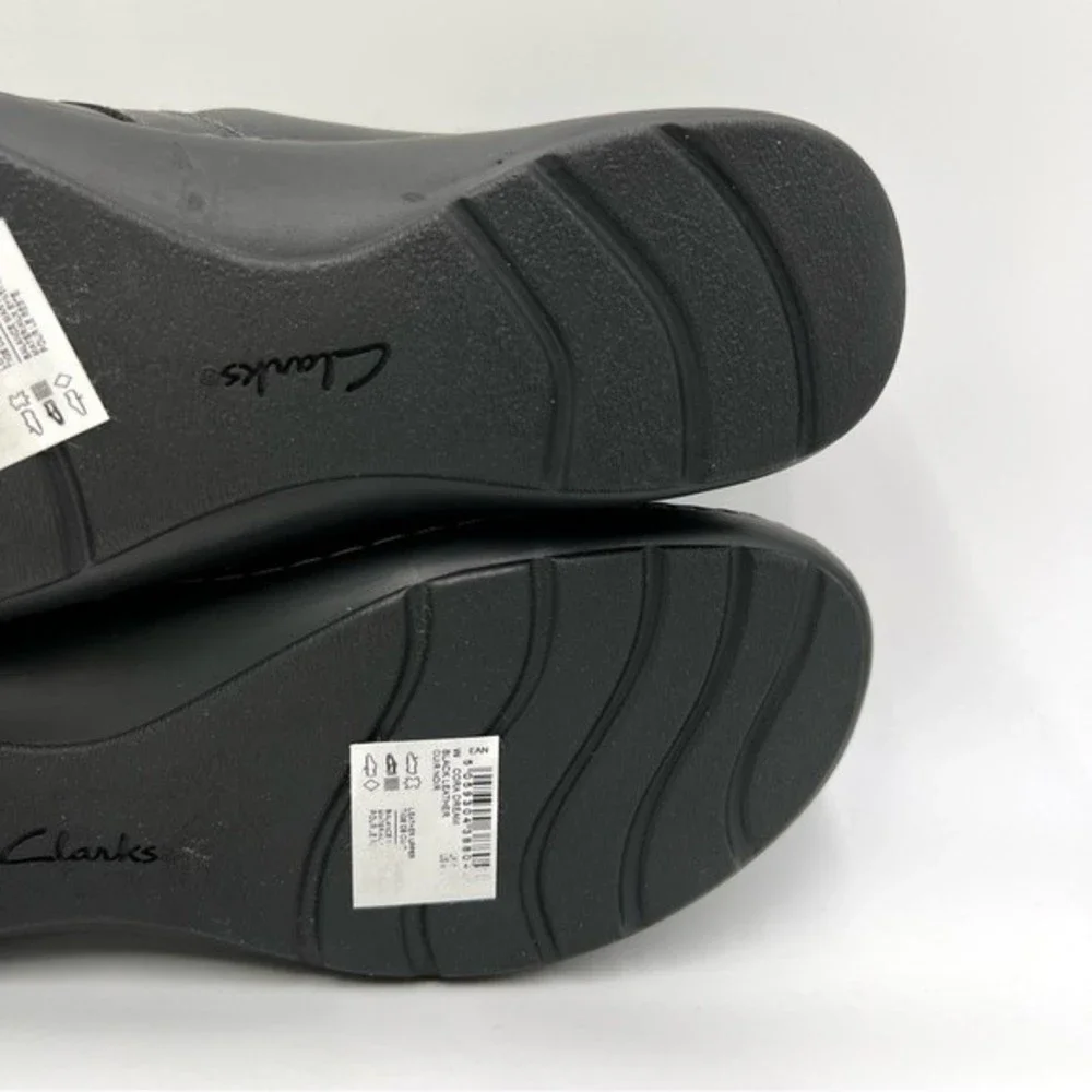 Clarks Size 9 Cora Dream Black Leather Fisherman Style Casual‎ Comfort Shoes